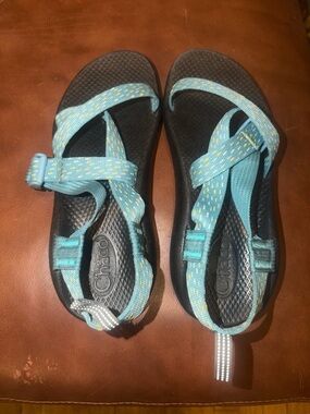 Chaco Blue Teal and Yellow Sandal.